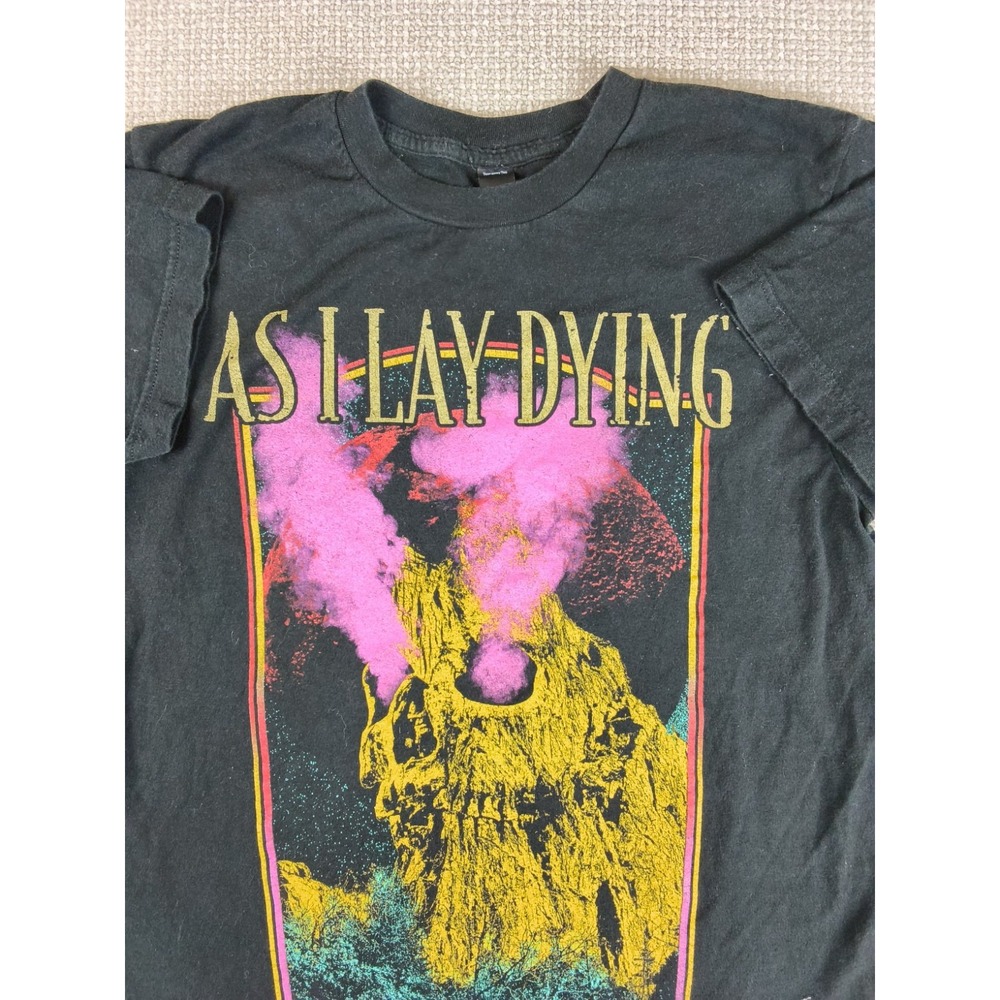 Official As I Lay Dying Volcano Skull Band T Shirt Black [M] Metalcore